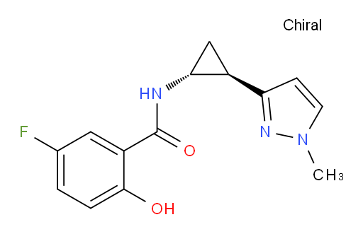 5-fluoro-2-hydroxy-N-((1R,2R)-2-(1-methyl-1H-pyrazol-3-yl)cyclopropyl)benzamide