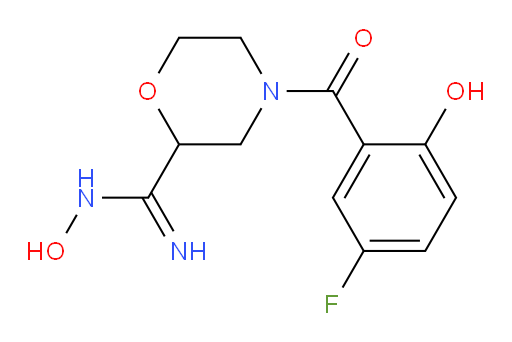 4-(5-fluoro-2-hydroxybenzoyl)-N-hydroxymorpholine-2-carboximidamide