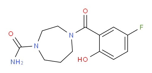 4-(5-fluoro-2-hydroxybenzoyl)-1,4-diazepane-1-carboxamide