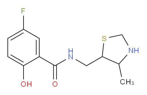 5-fluoro-2-hydroxy-N-((4-methylthiazolidin-5-yl)methyl)benzamide