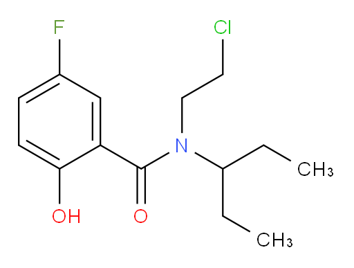 N-(2-chloroethyl)-5-fluoro-2-hydroxy-N-(pentan-3-yl)benzamide
