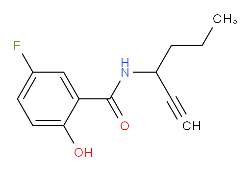 5-fluoro-N-(hex-1-yn-3-yl)-2-hydroxybenzamide