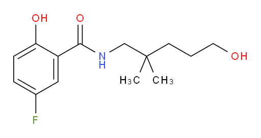 5-fluoro-2-hydroxy-N-(5-hydroxy-2,2-dimethylpentyl)benzamide