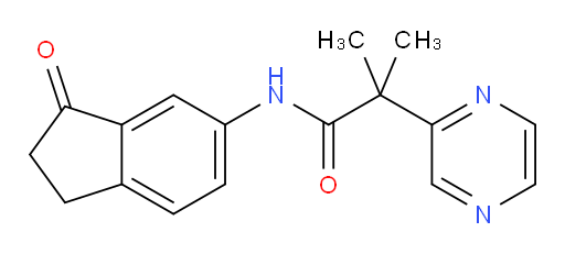 2-methyl-N-(3-oxo-2,3-dihydro-1H-inden-5-yl)-2-(pyrazin-2-yl)propanamide