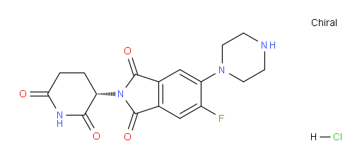 (S)-2-(2,6-dioxopiperidin-3-yl)-5-fluoro-6-(piperazin-1-yl)isoindoline-1,3-dione hydrochloride