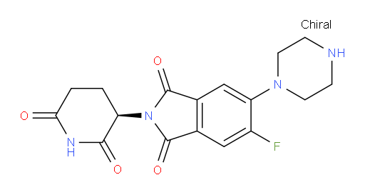 (R)-2-(2,6-dioxopiperidin-3-yl)-5-fluoro-6-(piperazin-1-yl)isoindoline-1,3-dione