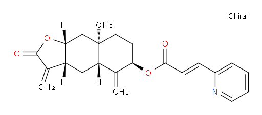 (E)-(3aR,4aR,6R,8aR,9aR)-8a-methyl-3,5-dimethylene-2-oxododecahydronaphtho[2,3-b]furan-6-yl 3-(pyridin-2-yl)acrylate