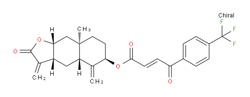 (E)-(3aR,4aR,6R,8aR,9aR)-8a-methyl-3,5-dimethylene-2-oxododecahydronaphtho[2,3-b]furan-6-yl 4-oxo-4-(4-(trifluoromethyl)phenyl)but-2-enoate