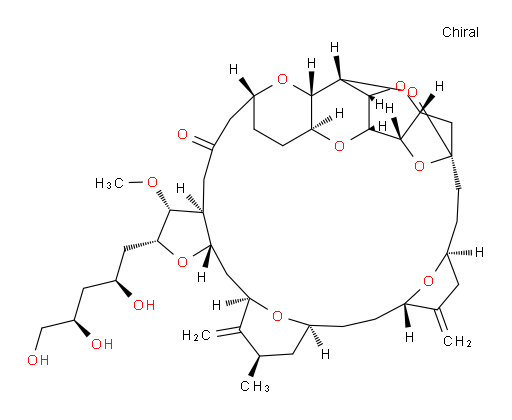 11,15:18,21:24,28-Triepoxy-7,9-ethano-12,15-methano-9H,15H-furo[3,2-i]furo[2′,3′:5,6]pyrano[4,3-b][1,4]dioxacyclopentacosin-5(4H)-one, hexacosahydro-3-methoxy-26-methyl-20,27-bis(methylene)-2-[(2S,4R)-2,4,5-trihydroxypentyl]-, (2R,3R,3aS,7R,8aS,9S,10aR,11S,12R,13aR,13bS,15S,18S,21S,24S,26R,28R,29aS)- (9CI)