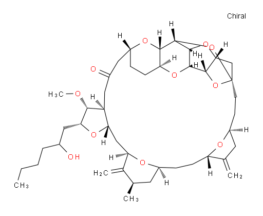 (2R,3R,3aS,7R,8aS,9S,10aR,11S,12R,13aR,13bS,15S,18S,21S,24S,26R,28R,29aS)-Hexacosahydro-2-(2-hydroxyhexyl)-3-methoxy-26-methyl-20,27-bis(methylene)-11,15:18,21:24,28-triepoxy-7,9-ethano-12,15-methano-9H,15H-furo[3,2-i]furo[2′,3′:5,6]pyrano[4,3-b][1,4]dioxacyclopentacosin-5(4H)-one (ACI)