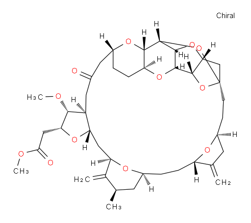 Methyl (2R,3R,3aS,7R,8aS,9S,10aR,11S,12R,13aR,13bS,15S,18S,21S,24S,26R,28R,29aS)-octacosahydro-3-methoxy-26-methyl-20,27-bis(methylene)-5-oxo-11,15:18,21:24,28-triepoxy-7,9-ethano-12,15-methano-9H,15H-furo[3,2-i]furo[2′,3′:5,6]pyrano[4,3-b][1,4]dioxacyclopentacosin-2-acetate (ACI)
