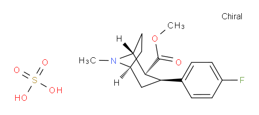 8-Azabicyclo[3.2.1]octane-2-carboxylic acid, 3-(4-fluorophenyl)-8-methyl-, methyl ester, (1R,2S,3S,5S)-, sulfate (1:1) (ACI)