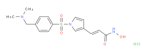 2-Propenamide, 3-[1-[[4-[(dimethylamino)methyl]phenyl]sulfonyl]-1H-pyrrol-3-yl]-N-hydroxy-, hydrochloride (1:1), (2E)- (ACI)