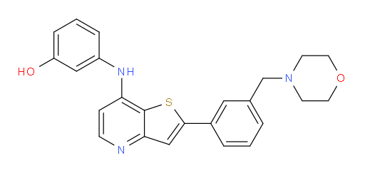 3-[[2-[3-(4-Morpholinylmethyl)phenyl]thieno[3,2-b]pyridin-7-yl]amino]phenol (ACI)