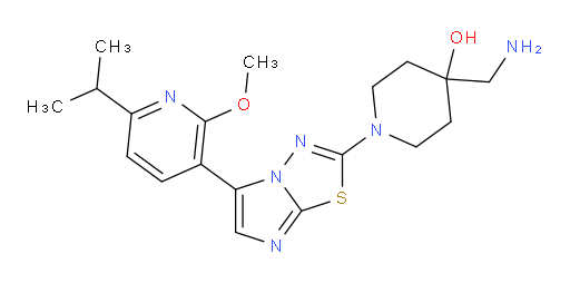 4-(Aminomethyl)-1-[5-[2-methoxy-6-(1-methylethyl)-3-pyridinyl]imidazo[2,1-b]-1,3,4-thiadiazol-2-yl]-4-piperidinol (ACI)