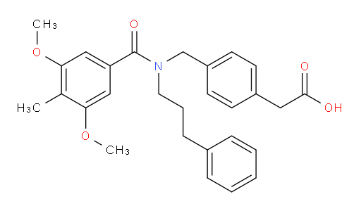 4-[[(3,5-Dimethoxy-4-methylbenzoyl)(3-phenylpropyl)amino]methyl]benzeneacetic acid (ACI)