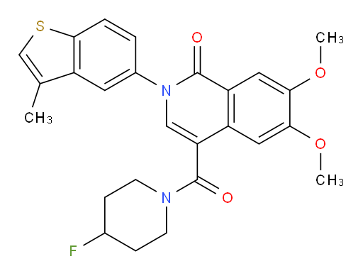 4-[(4-Fluoro-1-piperidinyl)carbonyl]-6,7-dimethoxy-2-(3-methylbenzo[b]thien-5-yl)-1(2H)-isoquinolinone (ACI)