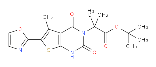 1,1-Dimethylethyl 1,4-dihydro-α,α,5-trimethyl-6-(2-oxazolyl)-2,4-dioxothieno[2,3-d]pyrimidine-3(2H)-acetate (ACI)