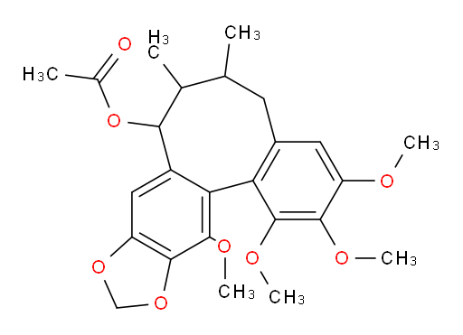 Benzo[3,4]cycloocta[1,2-f][1,3]benzodioxol-8-ol, 5,6,7,8-tetrahydro-1,2,3,13-tetramethoxy-6,7-dimethyl-, 8-acetate, (6R,7R,8R,13aS)- (ACI)