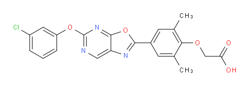 2-[4-[5-(3-Chlorophenoxy)oxazolo[5,4-d]pyrimidin-2-yl]-2,6-dimethylphenoxy]acetic acid (ACI)