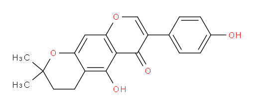 2H,6H-Benzo[1,2-b:5,4-b′]dipyran-6-one, 3,4-dihydro-5-hydroxy-7-(4-hydroxyphenyl)-2,2-dimethyl- (9CI)