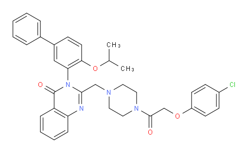 2-[[4-[2-(4-Chlorophenoxy)acetyl]-1-piperazinyl]methyl]-3-[4-(1-methylethoxy)[1,1′-biphenyl]-3-yl]-4(3H)-quinazolinone (ACI)