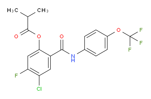 Propanoic acid, 2-methyl-, 4-chloro-5-fluoro-2-[[[4-(trifluoromethoxy)phenyl]amino]carbonyl]phenyl ester (ACI)