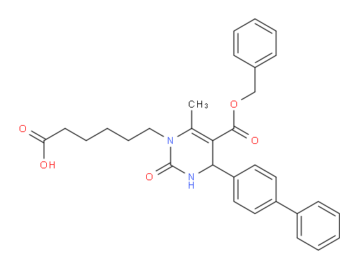 4-[1,1′-Biphenyl]-4-yl-3,4-dihydro-6-methyl-2-oxo-5-[(phenylmethoxy)carbonyl]-1(2H)-pyrimidinehexanoic acid (ACI)