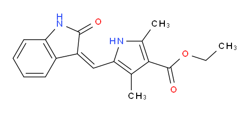 Ethyl 5-[(1,2-dihydro-2-oxo-3H-indol-3-ylidene)methyl]-2,4-dimethyl-1H-pyrrole-3-carboxylate (ACI)