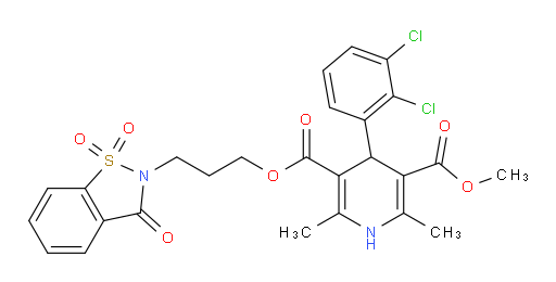 3-[3-(1,1-Dioxido-3-oxo-1,2-benzisothiazol-2(3H)-yl)propyl] 5-methyl 4-(2,3-dichlorophenyl)-1,4-dihydro-2,6-dimethyl-3,5-pyridinedicarboxylate (ACI)
