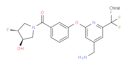 rel-[3-[[4-(Aminomethyl)-6-(trifluoromethyl)-2-pyridinyl]oxy]phenyl][(3R,4R)-3-fluoro-4-hydroxy-1-pyrrolidinyl]methanone (ACI)