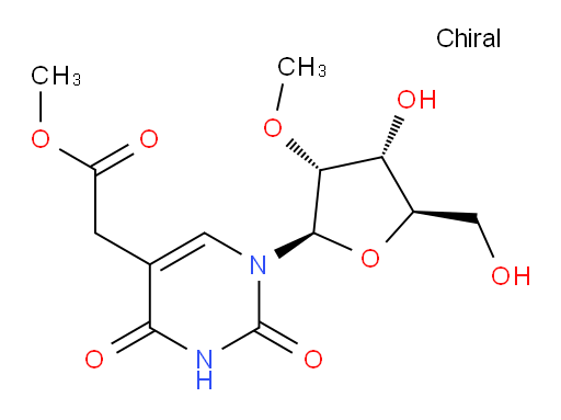 Methyl 1,2,3,4-tetrahydro-1-(2-O-methyl-β-D-ribofuranosyl)-2,4-dioxo-5-pyrimidineacetate (ACI)