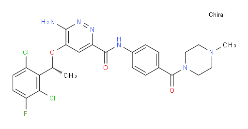 6-Amino-5-[(1R)-1-(2,6-dichloro-3-fluorophenyl)ethoxy]-N-[4-[(4-methyl-1-piperazinyl)carbonyl]phenyl]-3-pyridazinecarboxamide (ACI)