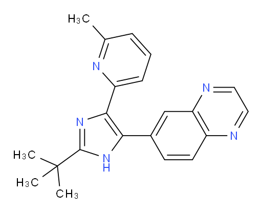 6-[2-(1,1-Dimethylethyl)-5-(6-methyl-2-pyridinyl)-1H-imidazol-4-yl]quinoxaline (ACI)