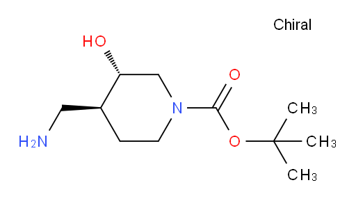 rel-1,1-Dimethylethyl (3R,4R)-4-(aminomethyl)-3-hydroxy-1-piperidinecarboxylate (ACI)