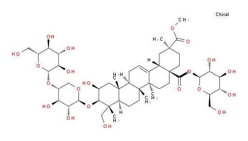 28-β-D-Glucopyranosyl 29-methyl (2β,3β,4α,20β)-3-[(4-O-β-D-glucopyranosyl-β-D-xylopyranosyl)oxy]-2,23-dihydroxyolean-12-ene-28,29-dioate (ACI)