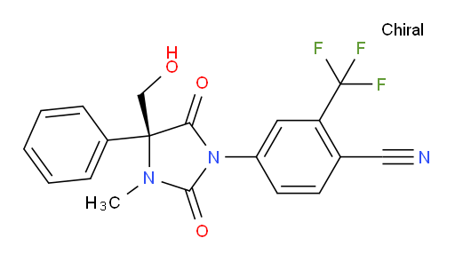 4-[(4S)-4-(Hydroxymethyl)-3-methyl-2,5-dioxo-4-phenyl-1-imidazolidinyl]-2-(trifluoromethyl)benzonitrile (ACI)
