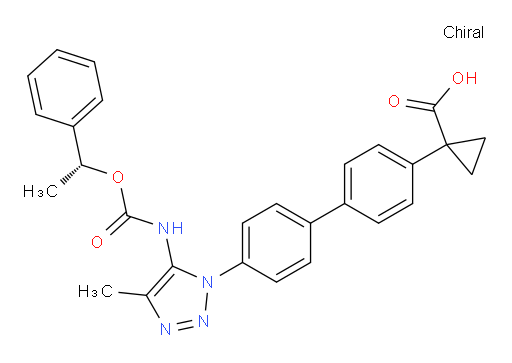 1-[4′-[4-Methyl-5-[[[(1R)-1-phenylethoxy]carbonyl]amino]-1H-1,2,3-triazol-1-yl][1,1′-biphenyl]-4-yl]cyclopropanecarboxylic acid (ACI)