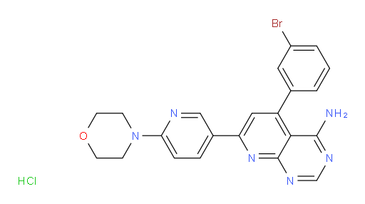 Pyrido[2,3-d]pyrimidin-4-amine, 5-(3-bromophenyl)-7-[6-(4-morpholinyl)-3-pyridinyl]-, hydrochloride (1:2) (ACI)
