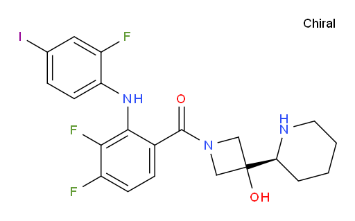 (S)-(3,4-difluoro-2-((2-fluoro-4-iodophenyl)amino)phenyl)(3-hydroxy-3-(piperidin-2-yl)azetidin-1-yl)methanone