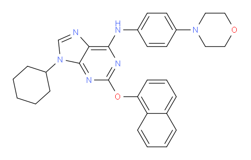 9-cyclohexyl-N-(4-morpholinophenyl)-2-(naphthalen-1-yloxy)-9H-purin-6-amine