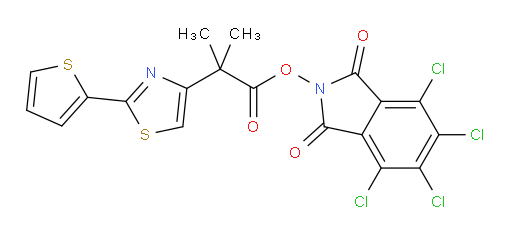 4,5,6,7-tetrachloro-1,3-dioxo-2,3-dihydro-1H-isoindol-2-yl 2-methyl-2-[2-(thiophen-2-yl)-1,3-thiazol-4-yl]propanoate