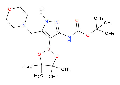 tert-butyl N-{1-methyl-5-[(morpholin-4-yl)methyl]-4-(4,4,5,5-tetramethyl-1,3,2-dioxaborolan-2-yl)-1H-pyrazol-3-yl}carbamate