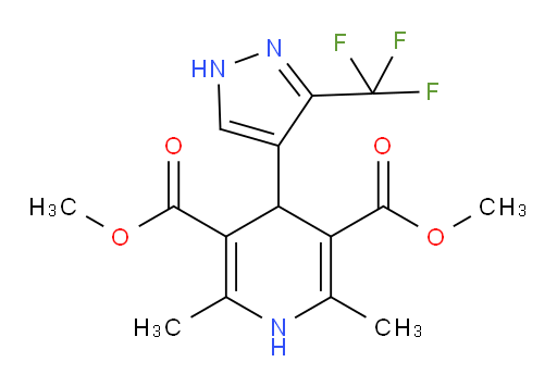 3,5-dimethyl 2,6-dimethyl-4-[3-(trifluoromethyl)-1H-pyrazol-4-yl]-1,4-dihydropyridine-3,5-dicarboxylate