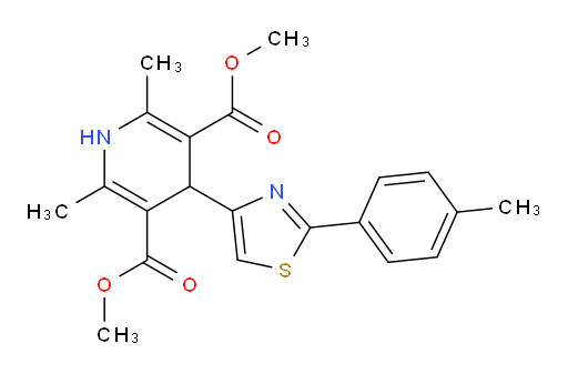 3,5-dimethyl 2,6-dimethyl-4-[2-(4-methylphenyl)-1,3-thiazol-4-yl]-1,4-dihydropyridine-3,5-dicarboxylate