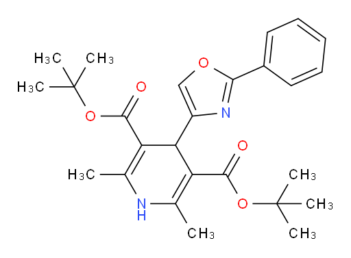 3,5-di-tert-butyl 2,6-dimethyl-4-(2-phenyl-1,3-oxazol-4-yl)-1,4-dihydropyridine-3,5-dicarboxylate