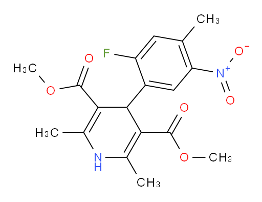 3,5-dimethyl 4-(2-fluoro-4-methyl-5-nitrophenyl)-2,6-dimethyl-1,4-dihydropyridine-3,5-dicarboxylate