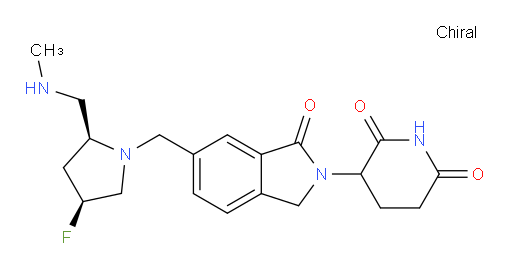 3-(6-{[(2S,4S)-4-fluoro-2-[(methylamino)methyl]pyrrolidin-1-yl]methyl}-1-oxo-2,3-dihydro-1H-isoindol-2-yl)piperidine-2,6-dione