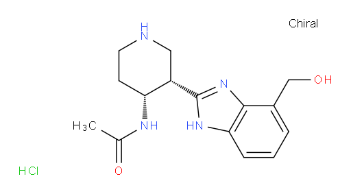 N-[(3S,4R)-3-[4-(hydroxymethyl)-1H-1,3-benzodiazol-2-yl]piperidin-4-yl]acetamide hydrochloride