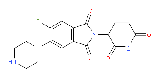 2-(2,6-dioxopiperidin-3-yl)-5-fluoro-6-(piperazin-1-yl)-2,3-dihydro-1H-isoindole-1,3-dione
